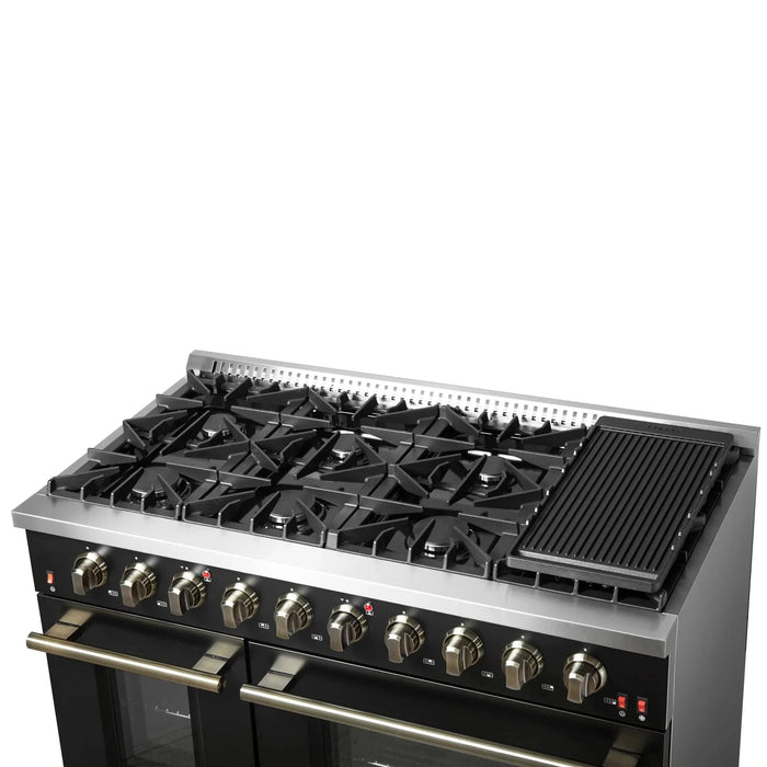 FORNO Galiano 48" Gas on Gas Range FFSGS6244-48BLK