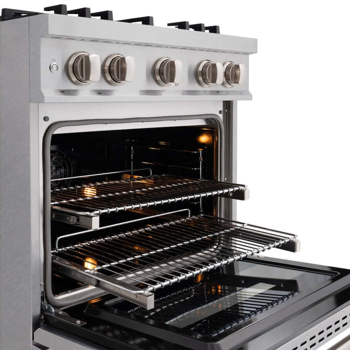 ZLINE 30" Classic Gas Range, Convection Gas Oven DuraSnow® Stainless Steel, Brass Burners CGRS-BR-30