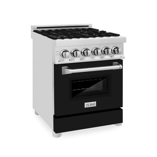 DISCONTINUED-ZLINE 24" Professional Dual Fuel Range, Black Matte door, RA-BLM-24 - Farmhouse Kitchen and Bath