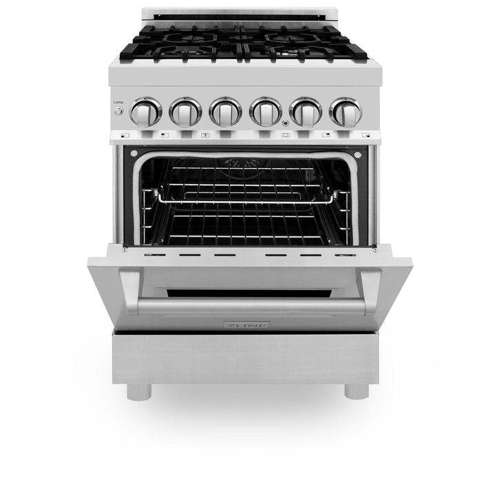 DISCONTINUED-ZLINE 24" Professional Dual Fuel Range, Black Matte door, RA-BLM-24 - Farmhouse Kitchen and Bath
