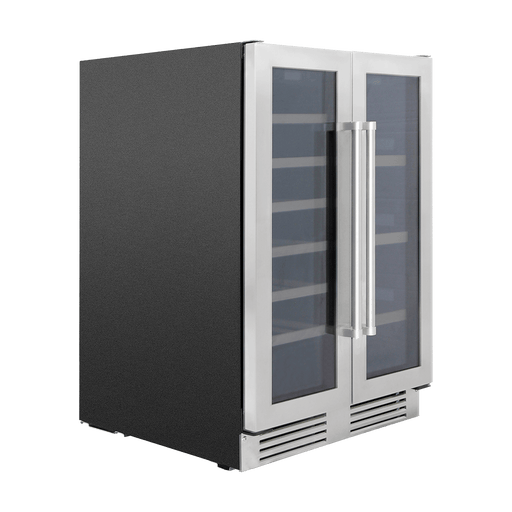 THOR 24 Inch French Door Wine and Beverage Center, 21 Wine Bottle Capacity and 95 Can Capacity  TBC2401DI - Farmhouse Kitchen and Bath