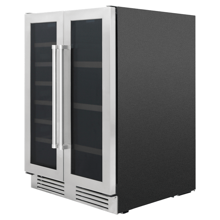 THOR 24 Inch French Door Wine and Beverage Center, 21 Wine Bottle Capacity and 95 Can Capacity  TBC2401DI - Farmhouse Kitchen and Bath