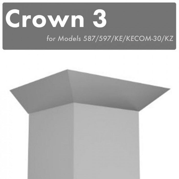 ZLINE Crown Molding #3 for Wall Range Hood, CM3-587/597/KE/KECOM-30/KZ - Farmhouse Kitchen and Bath