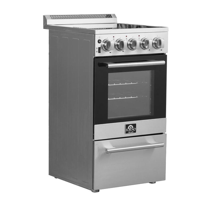 Forno 20 - Inch Pallerano Electric Range with 4 Burners in Stainless Steel, FFSEL6052 - 20 - Farmhouse Kitchen and Bath