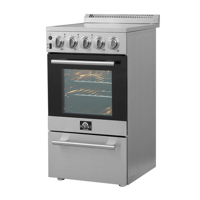 Forno 20 - Inch Pallerano Electric Range with 4 Burners in Stainless Steel, FFSEL6052 - 20 - Farmhouse Kitchen and Bath