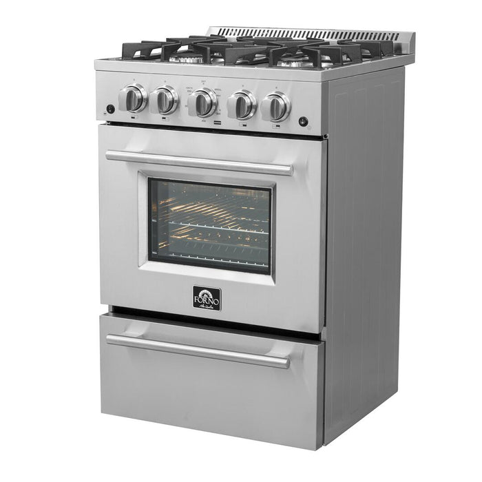 Forno 24" Gas Range, Stainless Steel, FFSGS6272 - 24 - Farmhouse Kitchen and Bath