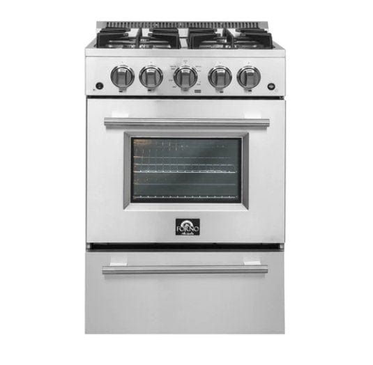 Forno 24" Gas Range, Stainless Steel, FFSGS6272 - 24 - Farmhouse Kitchen and Bath