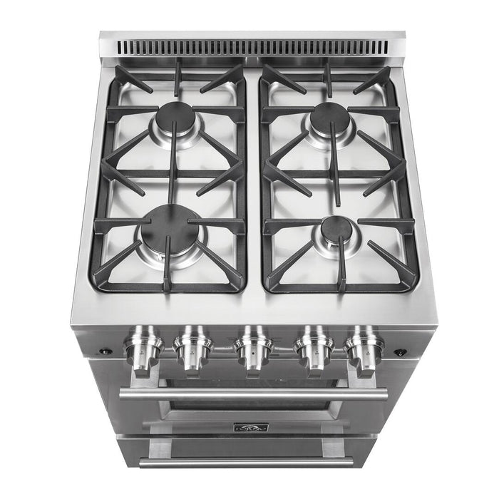 Forno 24" Gas Range, Stainless Steel, FFSGS6272 - 24 - Farmhouse Kitchen and Bath