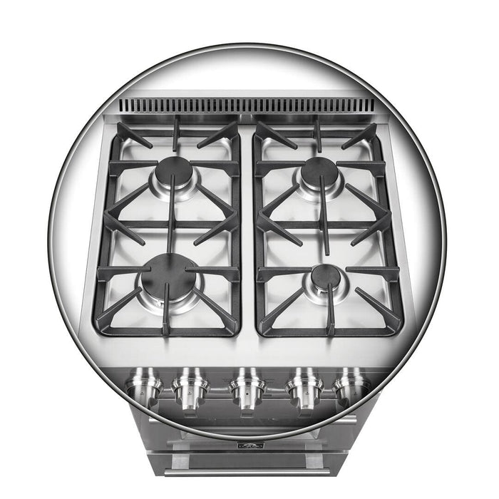Forno 24" Gas Range, Stainless Steel, FFSGS6272 - 24 - Farmhouse Kitchen and Bath