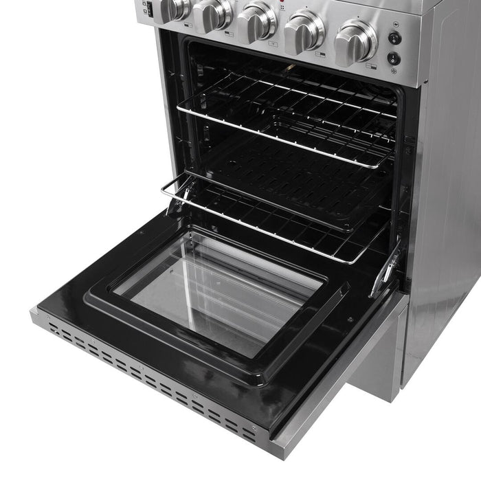 Forno 24 - Inch Pro - Style Electric Range with 4 Burners in Stainless Steel, FFSEL6069 - 24 - Farmhouse Kitchen and Bath
