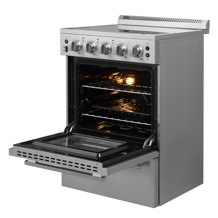 Forno 24 - Inch Pro - Style Electric Range with 4 Burners in Stainless Steel, FFSEL6069 - 24 - Farmhouse Kitchen and Bath