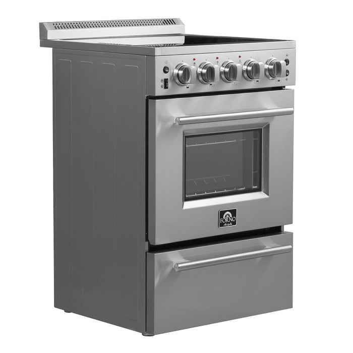 Forno 24 - Inch Pro - Style Electric Range with 4 Burners in Stainless Steel, FFSEL6069 - 24 - Farmhouse Kitchen and Bath