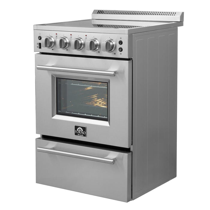 Forno 24 - Inch Pro - Style Electric Range with 4 Burners in Stainless Steel, FFSEL6069 - 24 - Farmhouse Kitchen and Bath