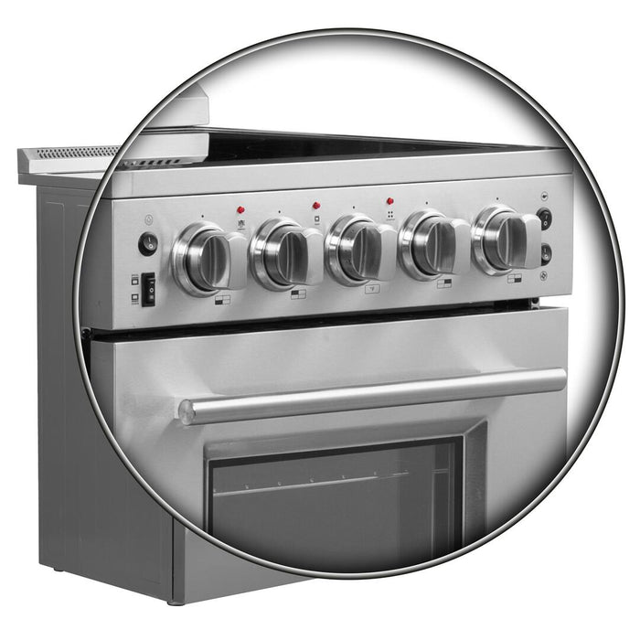 Forno 24 - Inch Pro - Style Electric Range with 4 Burners in Stainless Steel, FFSEL6069 - 24 - Farmhouse Kitchen and Bath