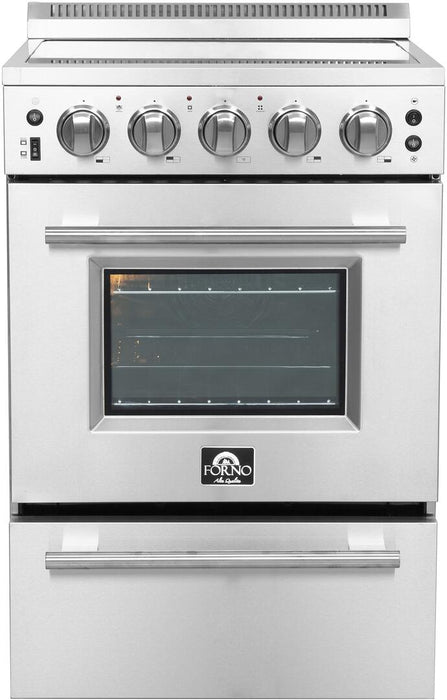 Forno 24 - Inch Pro - Style Electric Range with 4 Burners in Stainless Steel, FFSEL6069 - 24 - Farmhouse Kitchen and Bath