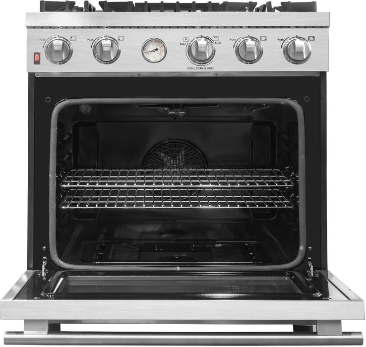 Forno Alta Qualita - 30 in. ft. Pro - Style Range, Gas Stove, and Gas Oven, Stainless Steel, FFSGS6228 - 30S - Farmhouse Kitchen and Bath
