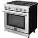 Forno Alta Qualita - 30 in. ft. Pro - Style Range, Gas Stove, and Gas Oven, Stainless Steel, FFSGS6228 - 30S - Farmhouse Kitchen and Bath