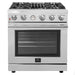 Forno Alta Qualita - 30 in. ft. Pro - Style Range, Gas Stove, and Gas Oven, Stainless Steel, FFSGS6228 - 30S - Farmhouse Kitchen and Bath