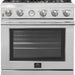 Forno Alta Qualita - 30 in. ft. Pro - Style Range, Gas Stove, and Gas Oven, Stainless Steel, FFSGS6228 - 30S - Farmhouse Kitchen and Bath