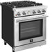 Forno Alta Qualita - 30 in. ft. Pro - Style Range, Gas Stove, and Gas Oven, Stainless Steel, FFSGS6228 - 30S - Farmhouse Kitchen and Bath