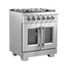 Forno Capriasca 30 in. French Door Freestanding All Gas Range, Stainless Steel, FFSGS6460 - 30 - Farmhouse Kitchen and Bath