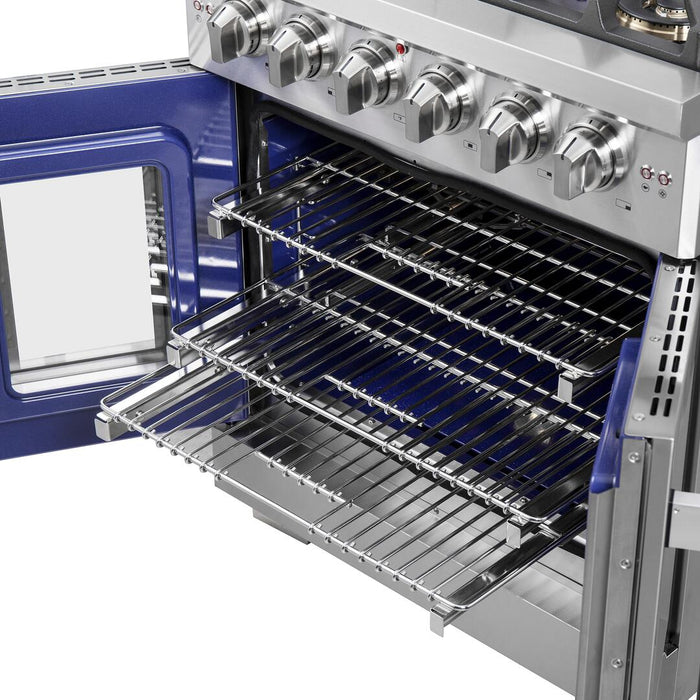 Forno Capriasca 30 in. French Door Freestanding All Gas Range, Stainless Steel, FFSGS6460 - 30 - Farmhouse Kitchen and Bath