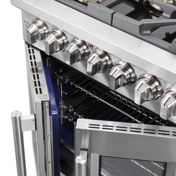 Forno Capriasca 30 in. French Door Freestanding Dual Fuel Range Gas Stove, Electric Oven, Stainless Steel, FFSGS6387 - 30 - Farmhouse Kitchen and Bath