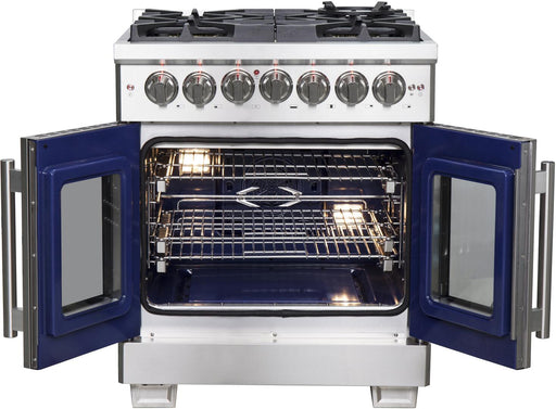 Forno Capriasca 30 in. French Door Freestanding Dual Fuel Range Gas Stove, Electric Oven, Stainless Steel, FFSGS6387 - 30 - Farmhouse Kitchen and Bath