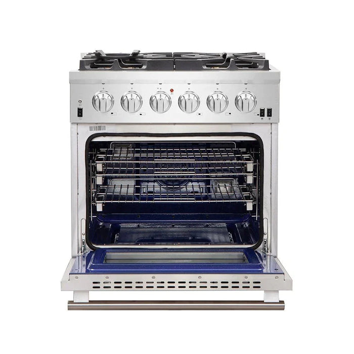 Forno Capriasca - 30 in. Professional Range with Gas Stove and Gas Oven, Stainless Steel FFSGS6260 - 30 - Farmhouse Kitchen and Bath