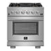 Forno Capriasca - 30 in. Professional Range with Gas Stove and Gas Oven, Stainless Steel FFSGS6260 - 30 - Farmhouse Kitchen and Bath