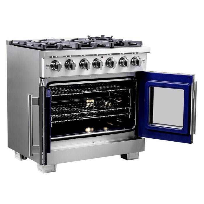 Forno Capriasca 36 in. French Door Freestanding All Gas Range, Stainless Steel, FFSGS6460 - 36 - Farmhouse Kitchen and Bath