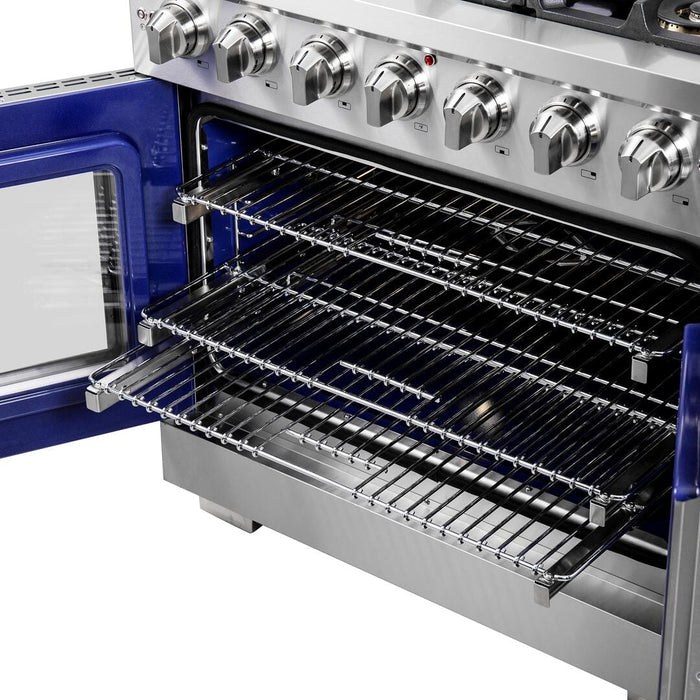 Forno Capriasca 36 in. French Door Freestanding All Gas Range, Stainless Steel, FFSGS6460 - 36 - Farmhouse Kitchen and Bath