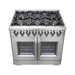 Forno Capriasca 36 in. French Door Freestanding Dual Fuel Range , Gas Stove, Electric Oven, Stainless Steel, FFSGS6387 - 36 - Farmhouse Kitchen and Bath