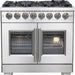 Forno Capriasca 36 in. French Door Freestanding Dual Fuel Range , Gas Stove, Electric Oven, Stainless Steel, FFSGS6387 - 36 - Farmhouse Kitchen and Bath