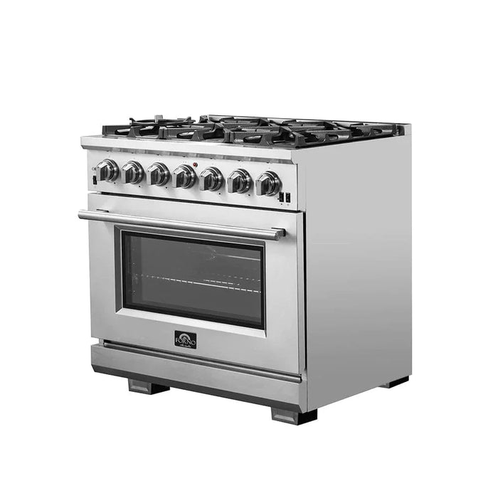Forno Capriasca - 36 in. Professional Freestanding Range with Gas Stove and Gas Oven FFSGS6260 - 36 - Farmhouse Kitchen and Bath