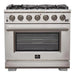 Forno Capriasca - 36 in. Professional Freestanding Range with Gas Stove and Gas Oven FFSGS6260 - 36 - Farmhouse Kitchen and Bath