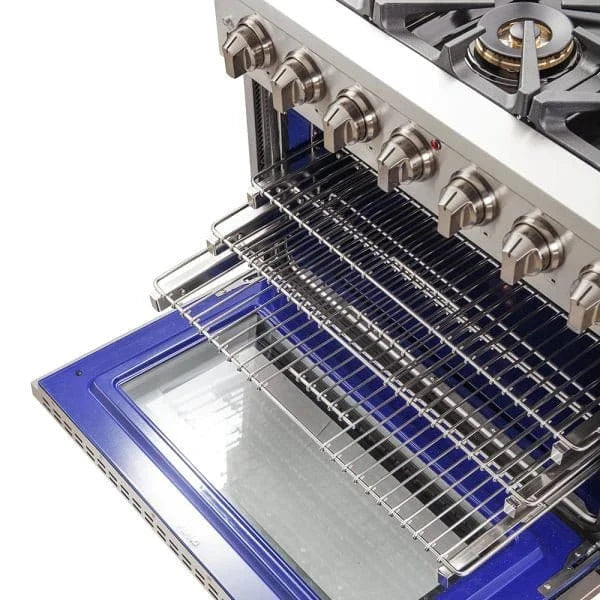 Forno Capriasca - 36 in. Professional Freestanding Range with Gas Stove and Gas Oven FFSGS6260 - 36 - Farmhouse Kitchen and Bath