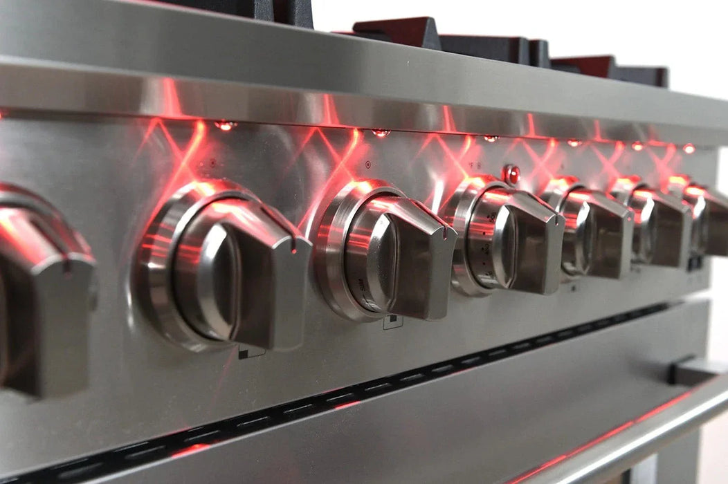 Forno Capriasca - 36 in. Professional Freestanding Range with Gas Stove and Gas Oven FFSGS6260 - 36 - Farmhouse Kitchen and Bath