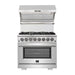 Forno Capriasca - 36 in. Titanium Professional Freestanding Dual Fuel Range in Stainless Steel, FFSGS6187 - 36 - Farmhouse Kitchen and Bath