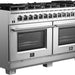 Forno Capriasca - 60 in. Professional Dual Fuel Freestanding Range, FFSGS6187 - 60 - Farmhouse Kitchen and Bath