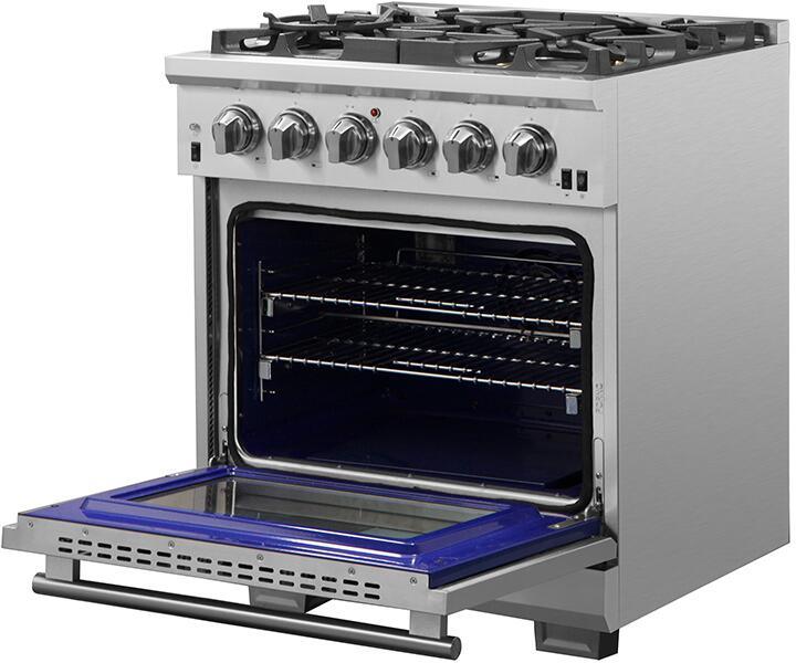 Forno Capriasca - Titanium 30 in. Professional Freestanding Dual Fuel Range, FFSGS6187 - 30 - Farmhouse Kitchen and Bath