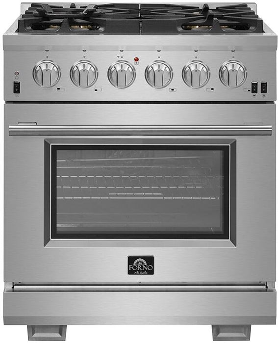 Forno Capriasca - Titanium 30 in. Professional Freestanding Dual Fuel Range, FFSGS6187 - 30 - Farmhouse Kitchen and Bath