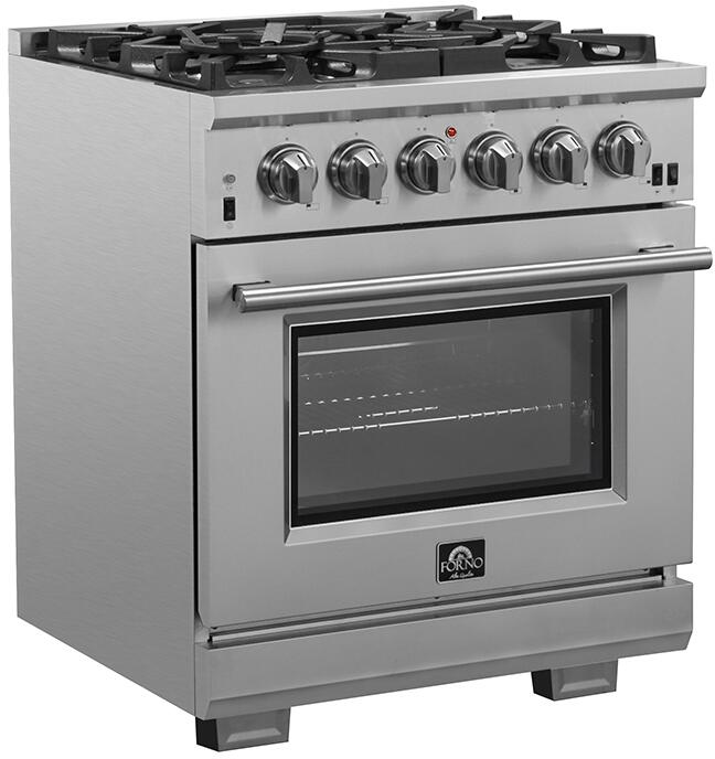 Forno Capriasca - Titanium 30 in. Professional Freestanding Dual Fuel Range, FFSGS6187 - 30 - Farmhouse Kitchen and Bath