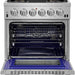 Forno Capriasca - Titanium 30 in. Professional Freestanding Dual Fuel Range, FFSGS6187 - 30 - Farmhouse Kitchen and Bath