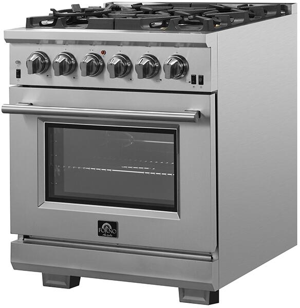 Forno Capriasca - Titanium 30 in. Professional Freestanding Dual Fuel Range, FFSGS6187 - 30 - Farmhouse Kitchen and Bath