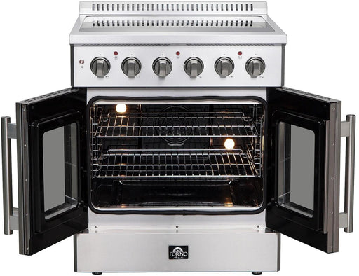 Forno Galiano 30 in. French Door Freestanding All Electric Range, Stainless Steel, FFSEL6917 - 30 - Farmhouse Kitchen and Bath