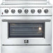 Forno Galiano 36" Electric Range, Convection Oven, Stainless Steel, FFSEL6083 - 36 - Farmhouse Kitchen and Bath