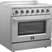 Forno Galiano 36" Electric Range, Convection Oven, Stainless Steel, FFSEL6083 - 36 - Farmhouse Kitchen and Bath
