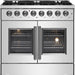 Forno Galiano 36 in. French Door Freestanding Dual Fuel Range, Gas Stove, Electric Oven, Stainless Steel, FFSGS6356 - 36 - Farmhouse Kitchen and Bath