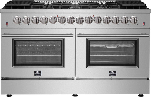 Forno Galiano - 60 in. Gold Professional Freestanding Dual Fuel Range, Stainless Steel FFSGS6156 - 60 - Farmhouse Kitchen and Bath